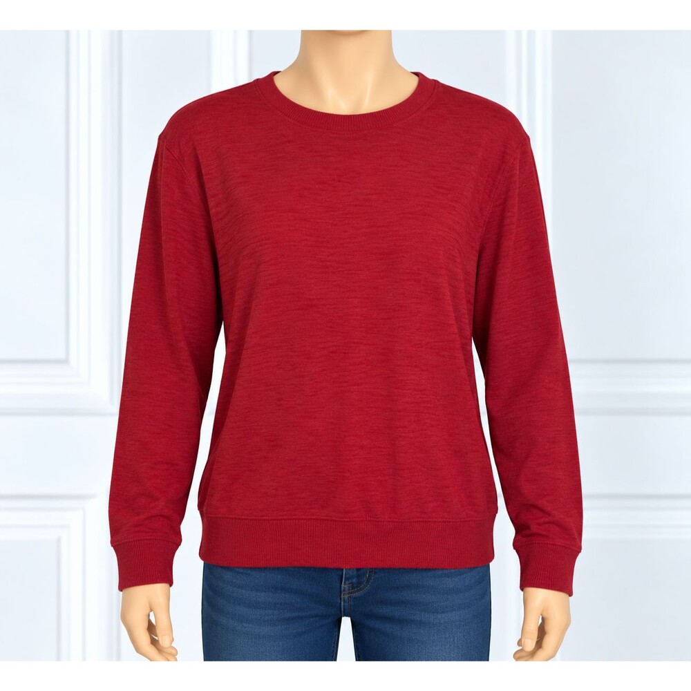 Members Mark Mens Crewneck Sweatshirt Small Red Long Sleeve Pullover NWT